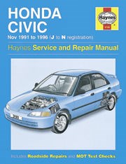 Honda Civic (nov 91 - 96) J to N Book