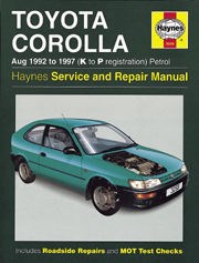 Toyota Corolla (aug 92 - 97) K to P Book