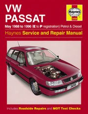 Volkswagen Passat Petrol & Diesel (may 88 - 96) E to P Book