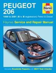 Peugeot 206 Petrol and Diesel (98 - 01) S to X Book