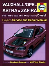 Vauxhall/opel Astra & Zafira Diesel (feb 98 - Sept 00) R to W Book