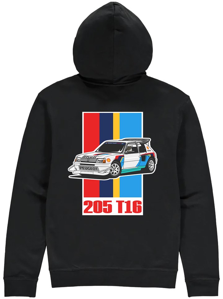 Group B Monster Peugeot 205 T16 Hoodie Black - click to enlarge