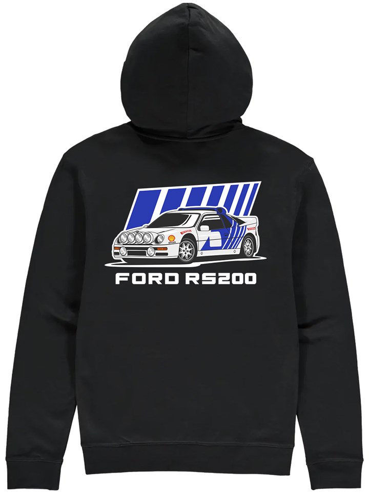 Group B Monster Ford RS200 Hoodie Black - click to enlarge