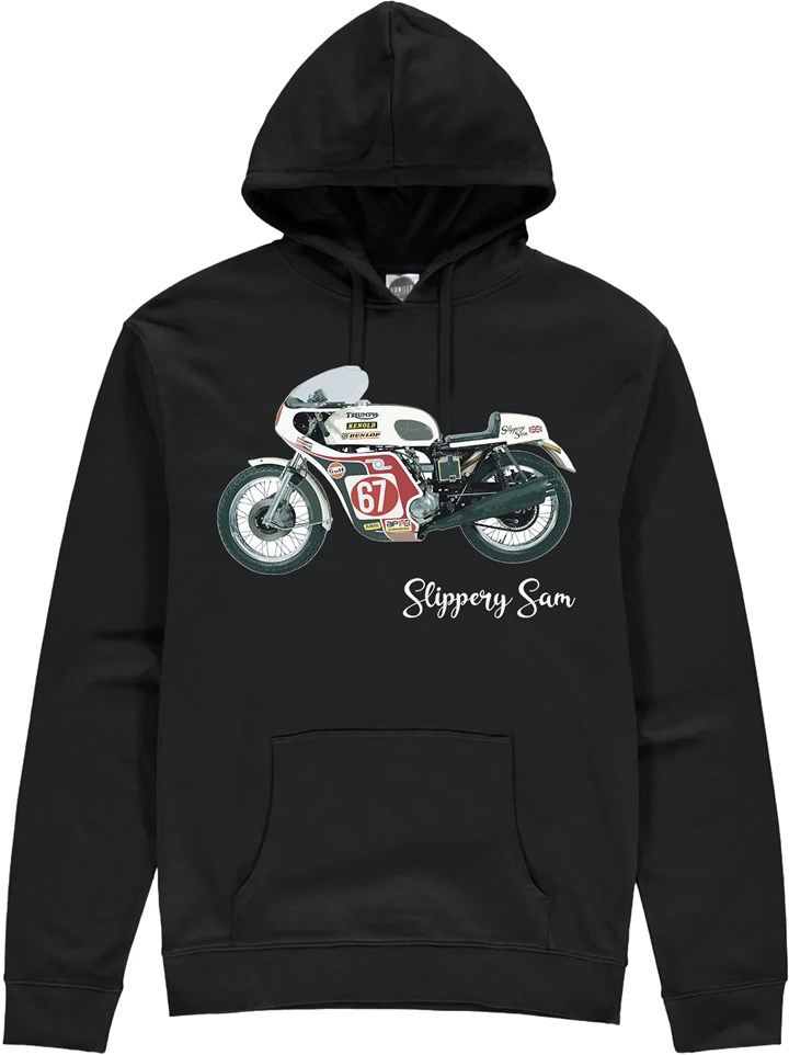 Slippery Sam Triumph Trident Hoodie Black - click to enlarge