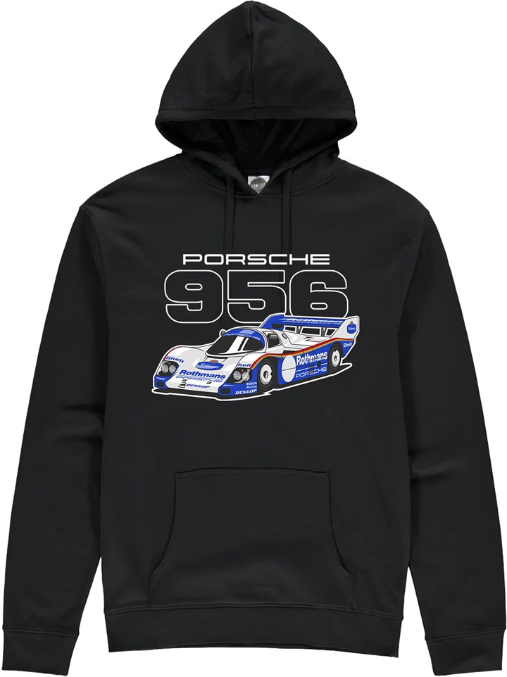 Porsche 956 Group C Car Hoodie Black - click to enlarge