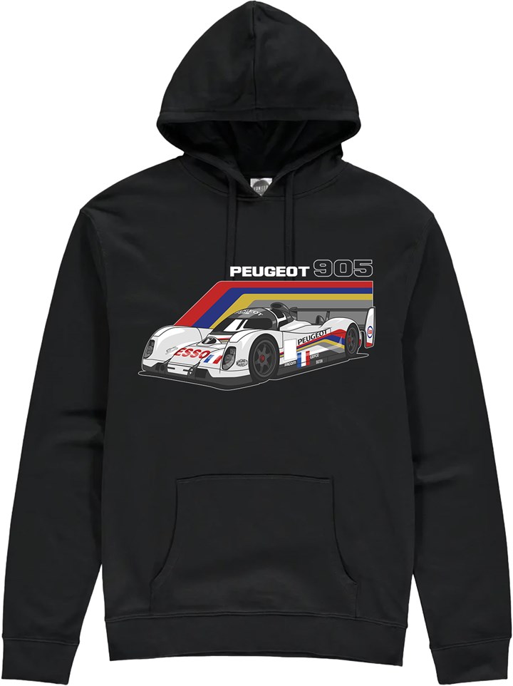 Peugeot 905 Group C Car Hoodie Black - click to enlarge