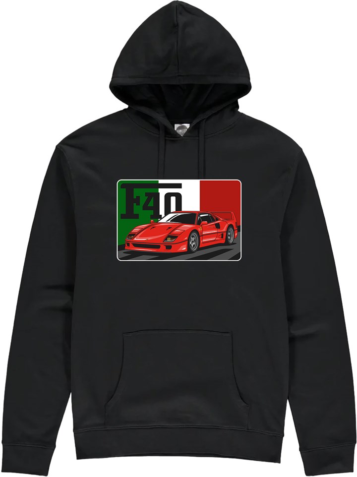 Ferrari F40 Dream Car Hoodie Black - click to enlarge