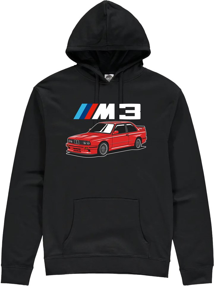 BMW E30 M3 Dream Car Hoodie Black - click to enlarge