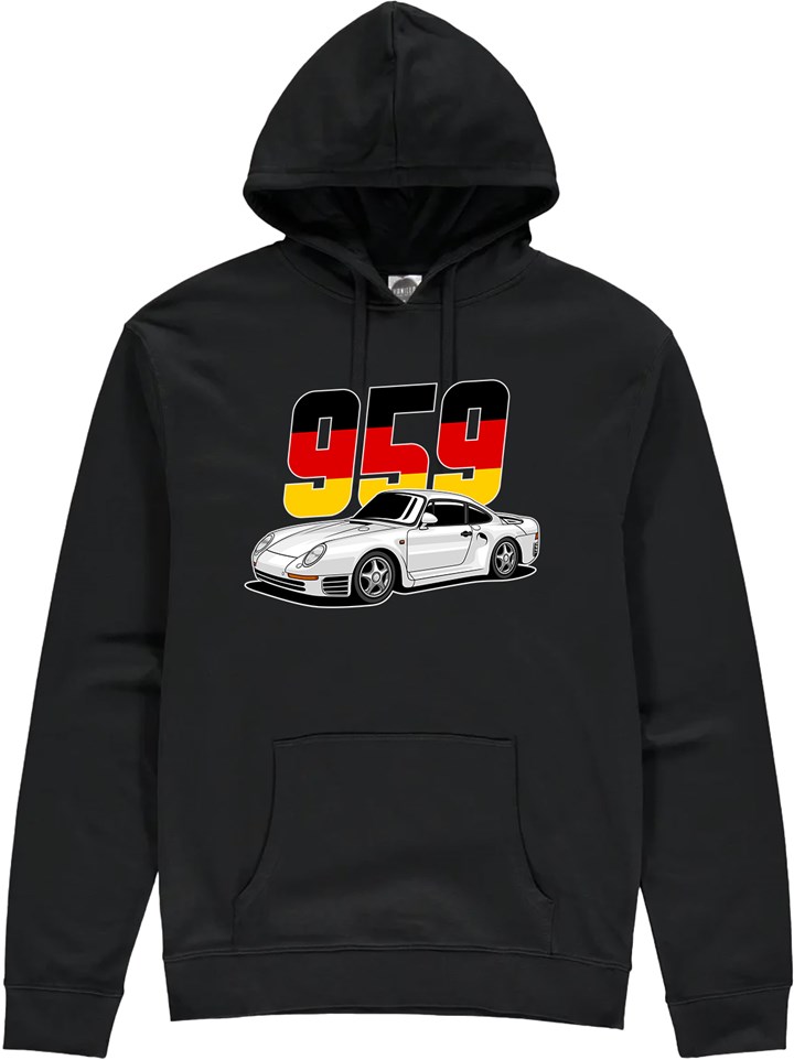 Porsche 959 Dream Car Hoodie Black - click to enlarge