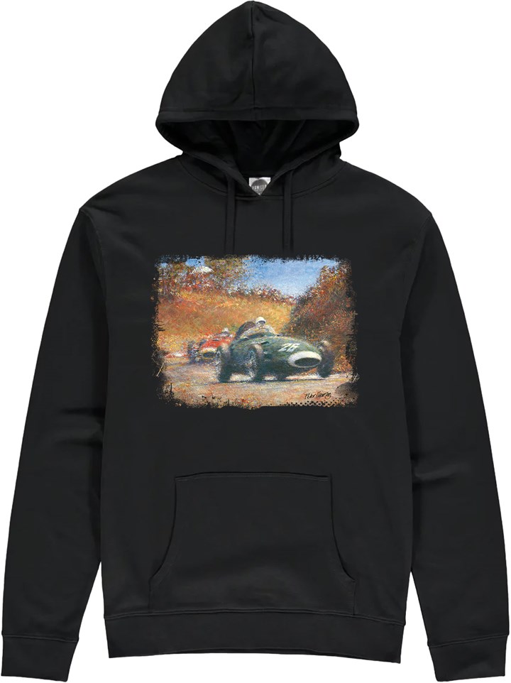 Stirling Moss Art Print Hoodie Black - click to enlarge