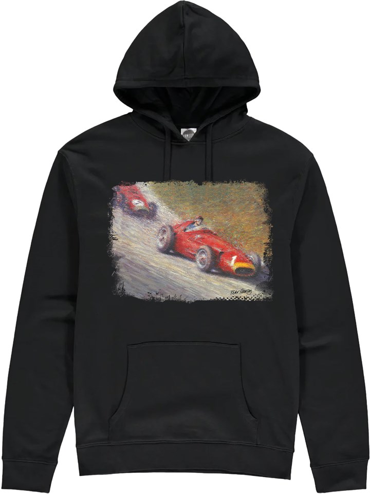 Juan Manuel Fangio Art Print Hoodie Black - click to enlarge