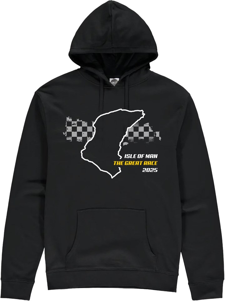 IOM Great Race 2025 Hoodie Black - click to enlarge