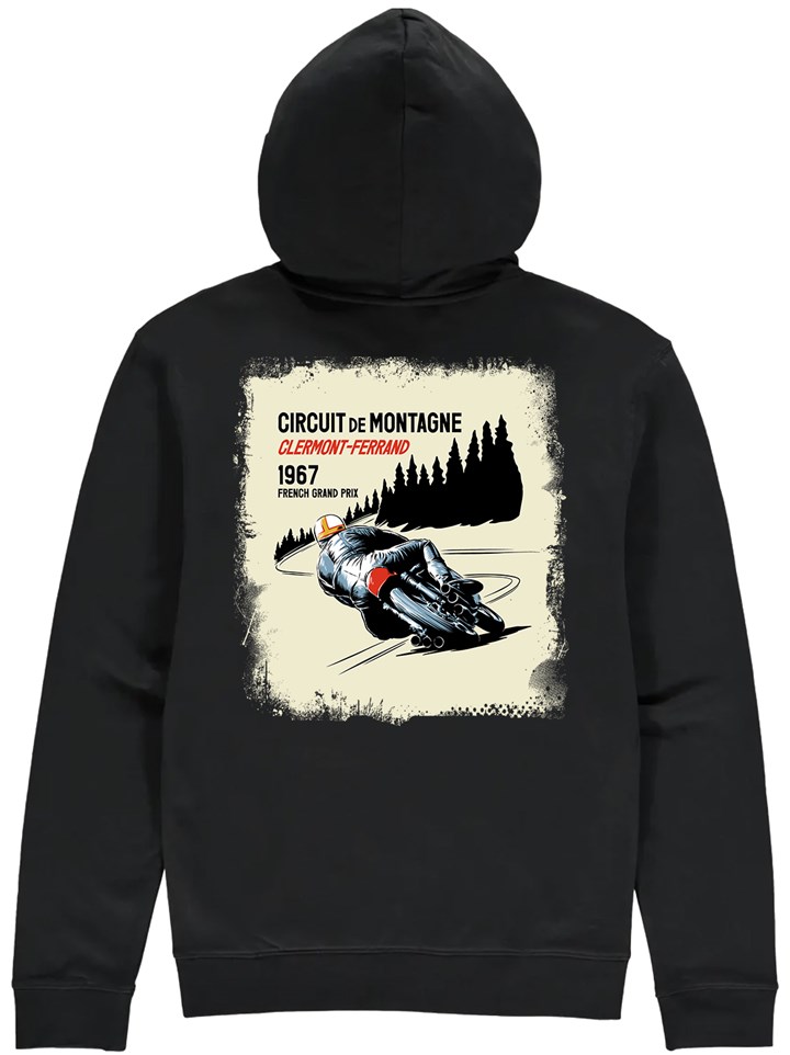 Mike Hailwood Honda Six Hoodie Black - click to enlarge