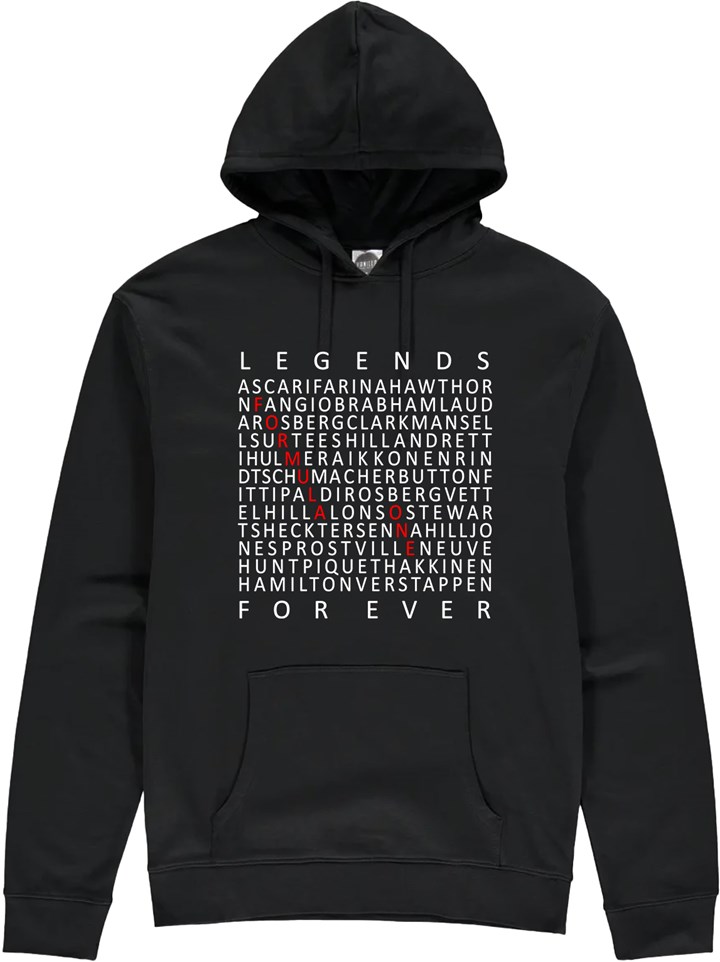 F1 Legends Forever Hoodie Black - click to enlarge