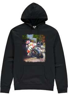 Steve Hislop Honda RVF750 Art Print Hoodie Black