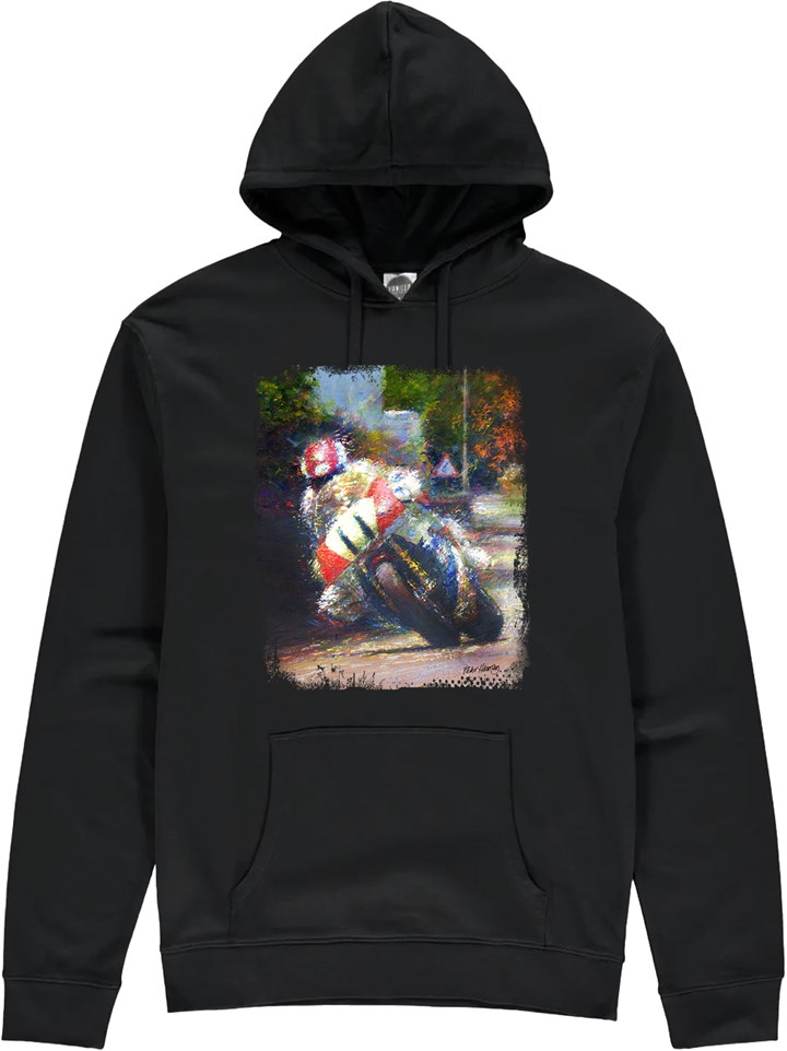 Steve Hislop Honda RVF750 Art Print Hoodie Black - click to enlarge