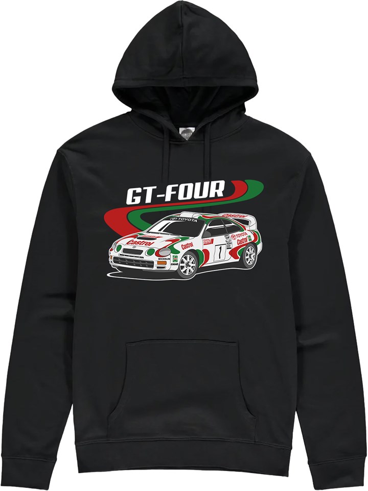 Toyota Celica GT-Four Group A Rally Legend Hoodie Black - click to enlarge