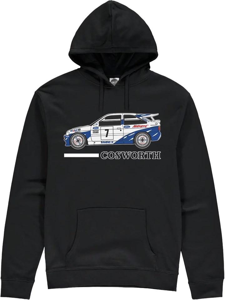 Ford Escort RS Cosworth Group A Rally Legend Hoodie Black - click to enlarge