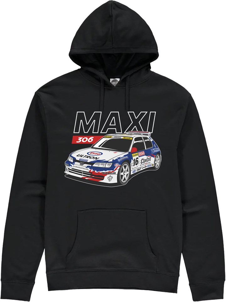 Peugeot 306 Maxi Group A Rally Legend Hoodie Black - click to enlarge