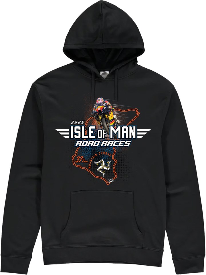 Isle of Man Road Races Course Wings Hoodie - click to enlarge