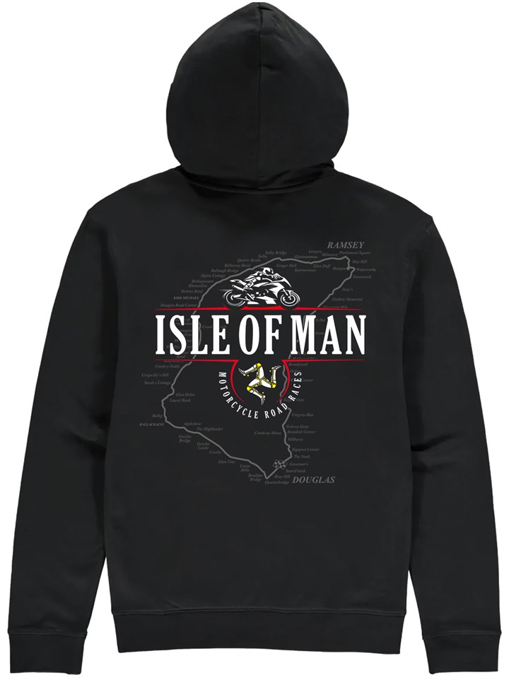 Isle of Man Road Races Mountain Course Map Hoodie - click to enlarge