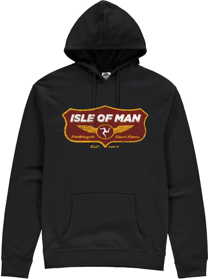 Isle of Man Road Racing Shield Hoodie - click to enlarge