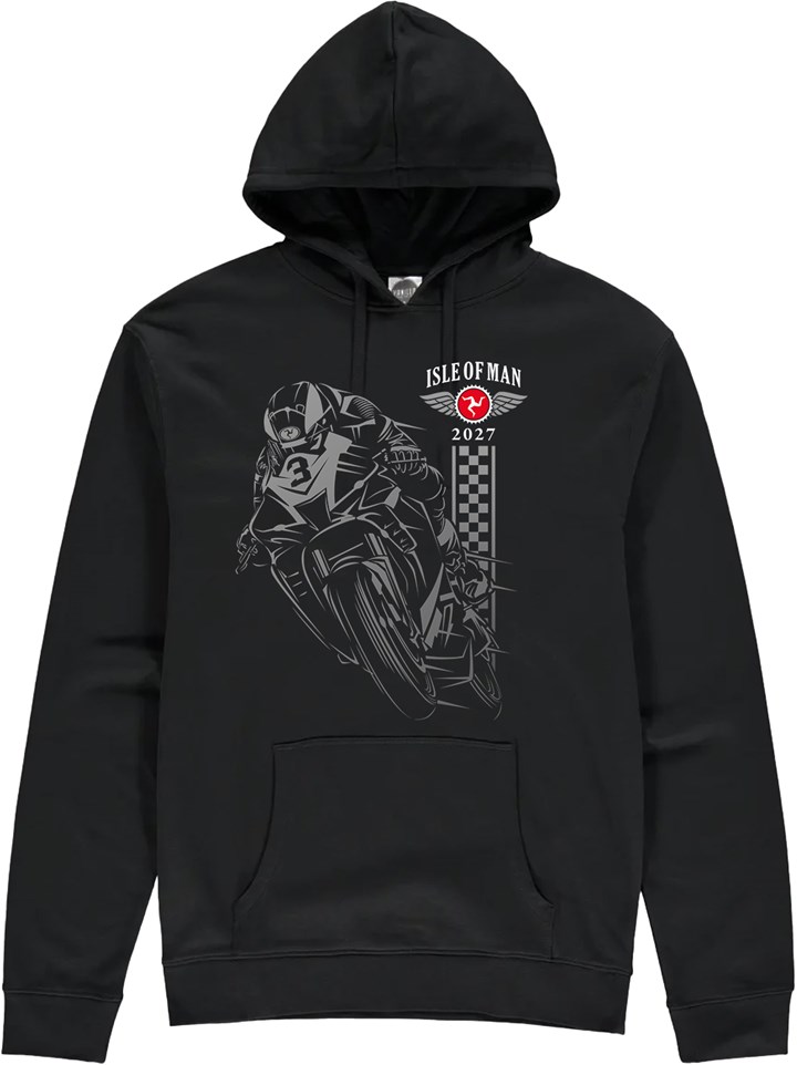 Isle of Man Road Races Shadow Bike 2027 Hoodie - click to enlarge