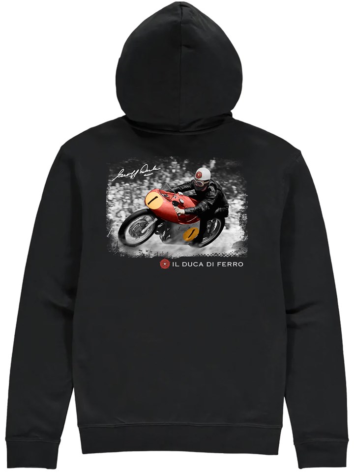 Geoff Duke - The Iron Duke Hoodie - click to enlarge