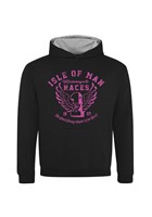 IOM Road Races Distressed Wings Kids Hoodie Pink