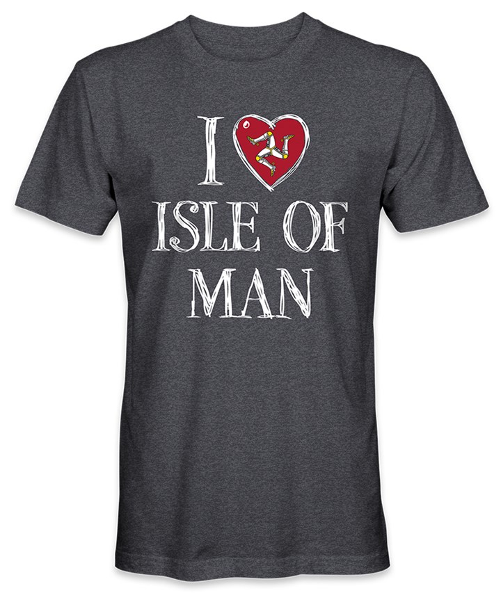 Isle of Man Love T-Shirt Dark  Heather - click to enlarge
