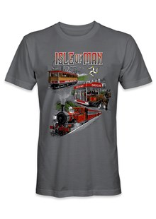 Isle of Man Transport T-Shirt Charcoal