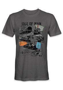 Isle of Man Transport Tickets T-Shirt Charcoal