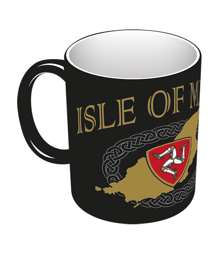 Isle of Man Map and Shield Mug Black