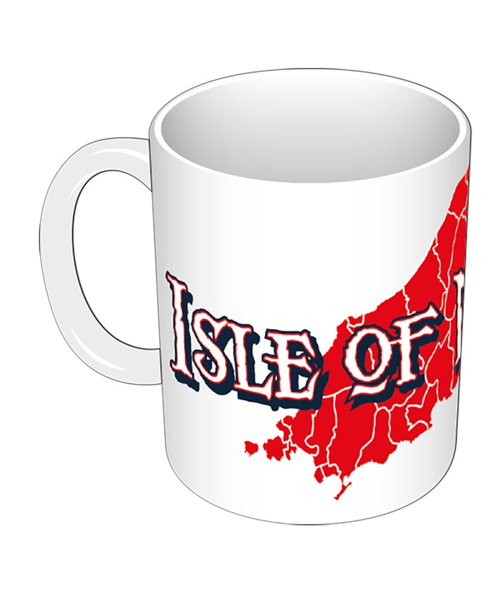 Isle of Man Red Map White Mug