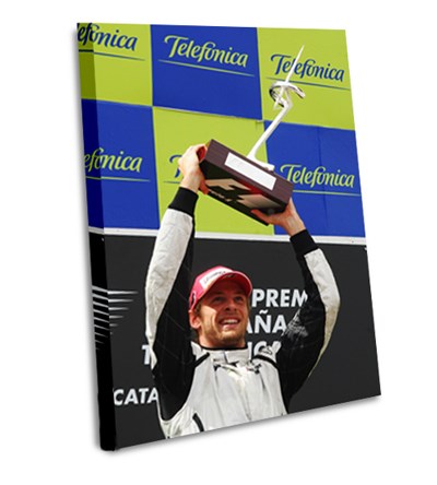 Jenson Button 2009 Spanish GP Podium A0 Canvas Print 