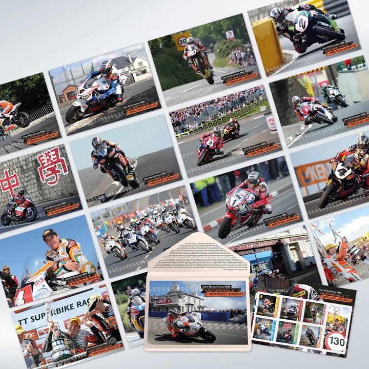John McGuinness Motorcycle Racing Legend Bikers Stamp Collection