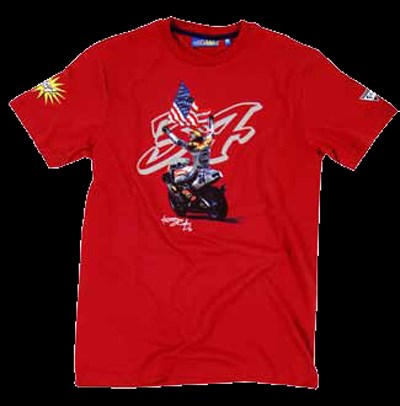 Kevin Schwantz 34 Bike Flag T Shirt Red - click to enlarge