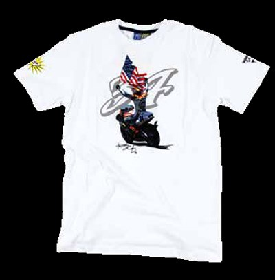 Kevin Schwantz 34 Bike Flag T Shirt White - click to enlarge
