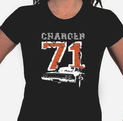 Charger 71 Ladies T Shirt Black - click to enlarge