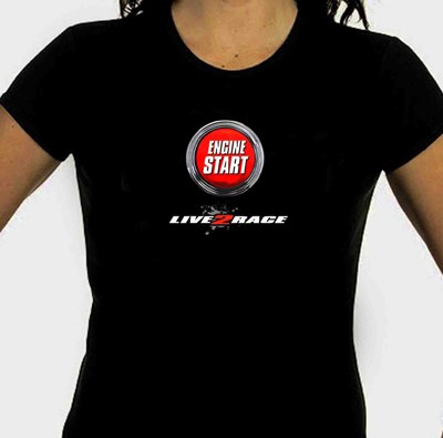 Racy86 Engine Start Ladies T Shirt Black - click to enlarge