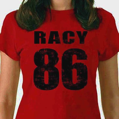 Racy 86 Ladies T Shirt Red - click to enlarge