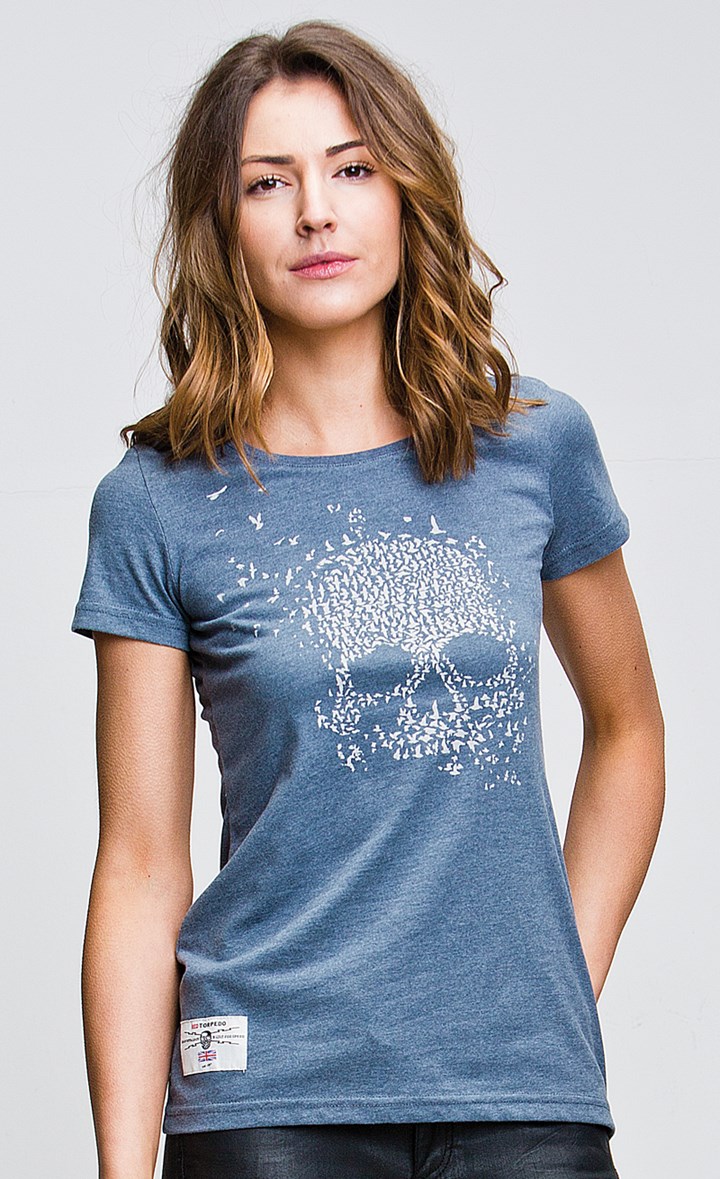Mean Bird (Ladies) Ribbon Blue T-Shirt - click to enlarge