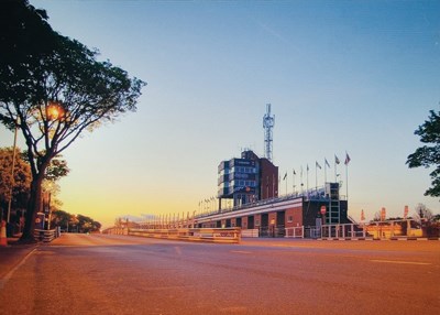 TT Grandstand Print A4 Framed