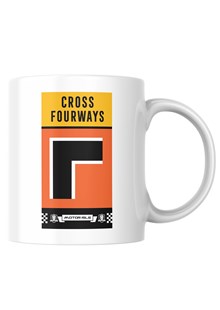 Southern 100 Corner Sign Cross Fourways Mug