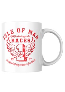 Isle of Man Road Races Distressed Wings Mug