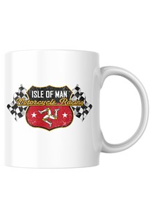 Road Racing Shield and Chequered Flags Mug