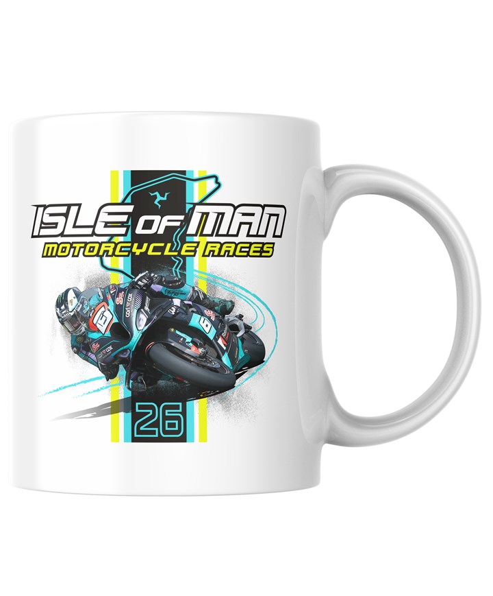 Isle of Man Road Racing 2026 Rider & Stripe Mug
