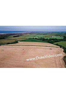 Baling Silage at Smeale - Isle of Man From the Air - Print