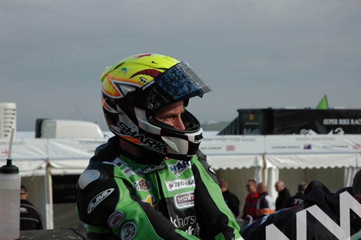 Ian Lougher TT 2011 in Helmet - click to enlarge