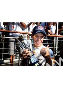 Sebastian Vettel with trophy Monza 2011